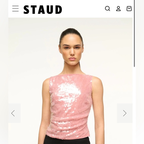 Staud Eton Sequin Top in Pink - Picture 4 of 4